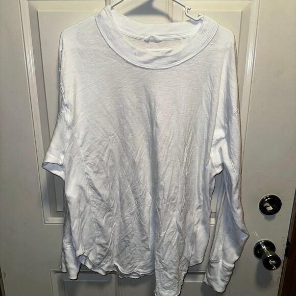 Aerie Tops - Aerie white cotton oversized long sleeve sz m